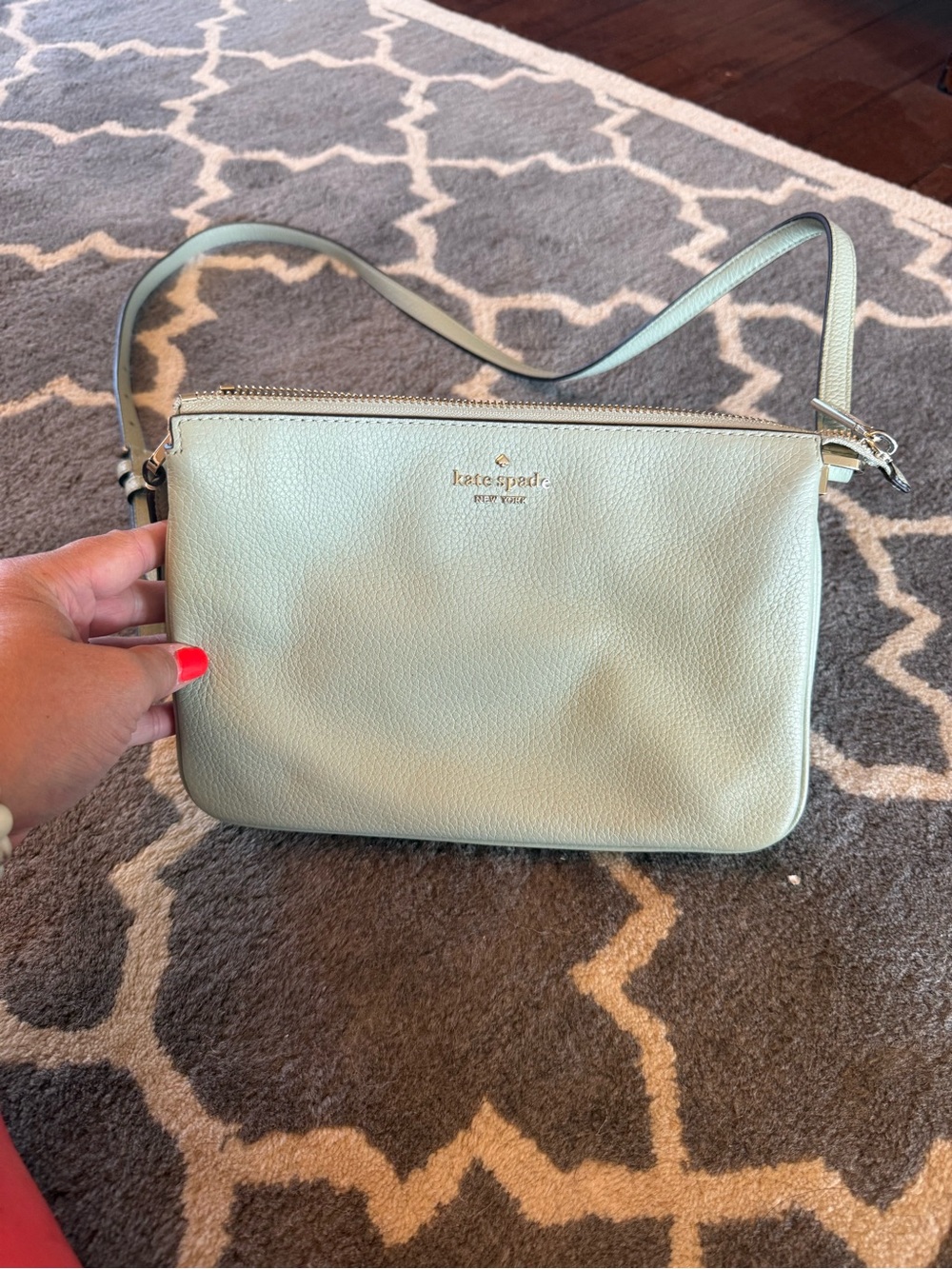 kate spade Mint Green Pebbled Leather Crossbody